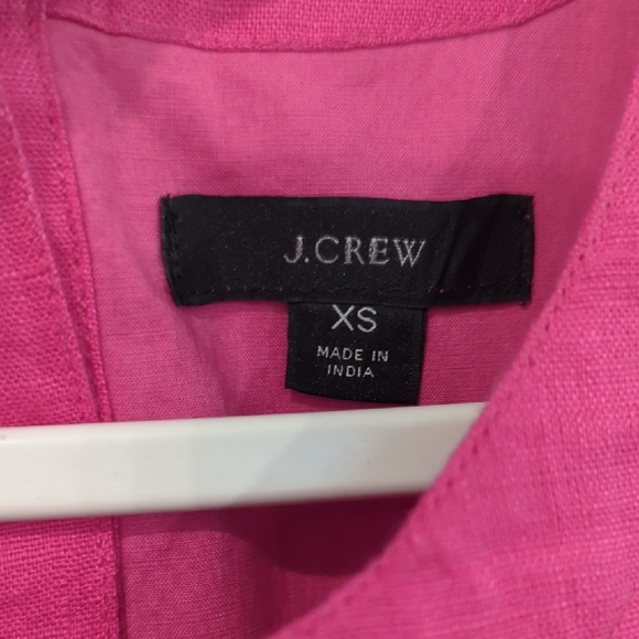 J Crew 100% Linen Dress Sleeveless Pink Lined Button Back size XS - Picture 2 of 12